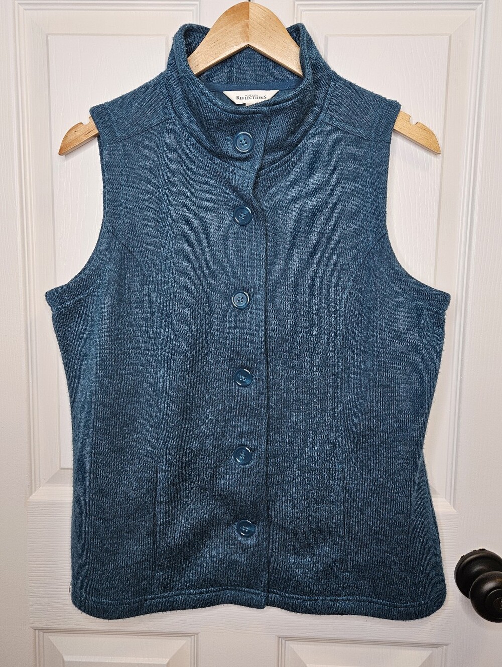 NWOT Northern Reflections Women's Teal Fleece Vest Button Down Cozy Size M